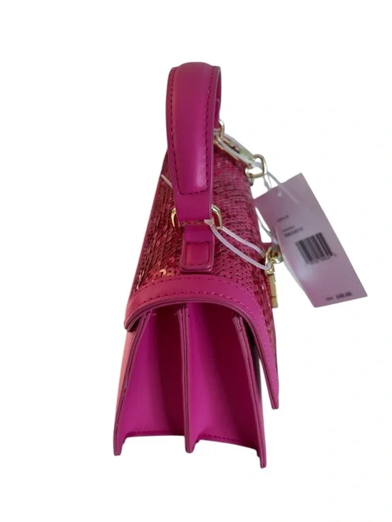 Betsey Johnson Pink Sequin Top-Handle Satchel Crossbody Bag - Picture 5 of 7